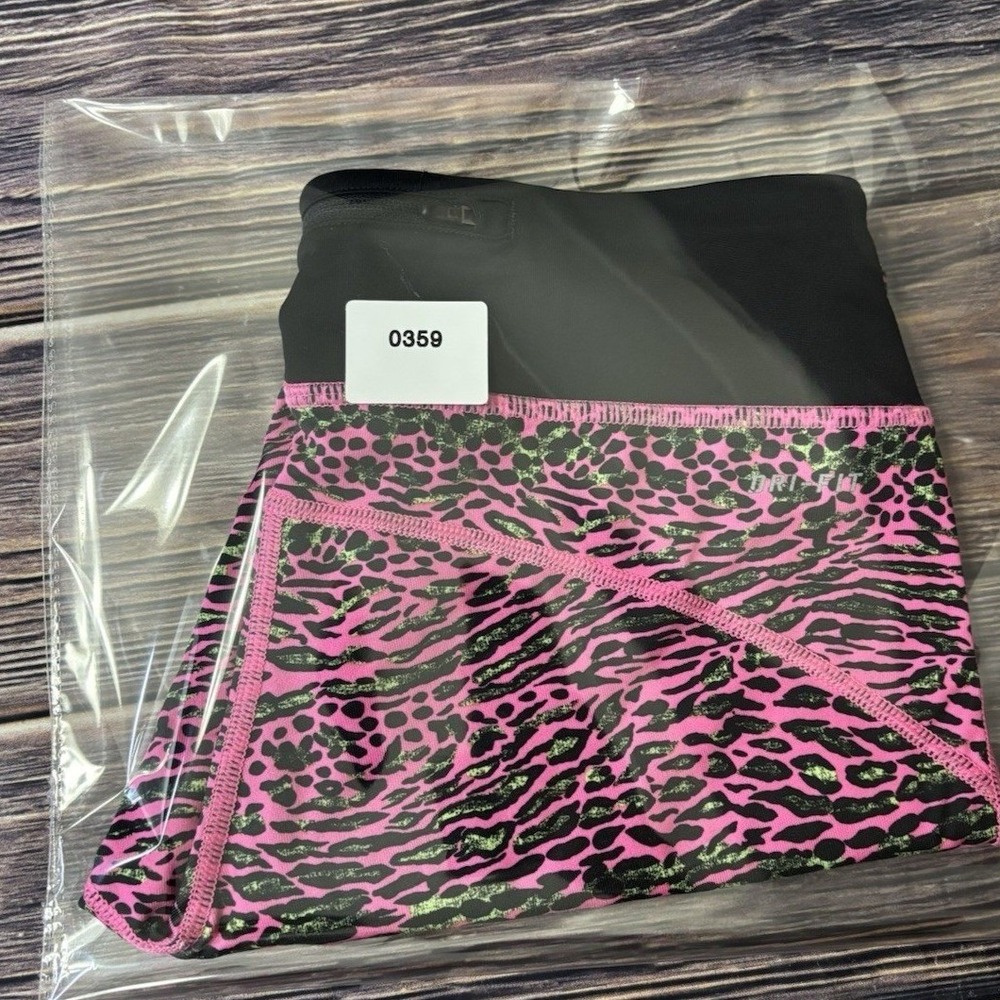 Nike Dri-FIT Womens S Pink Animal Print Running Leggings Workout Crop Pants - Picture 15 of 15